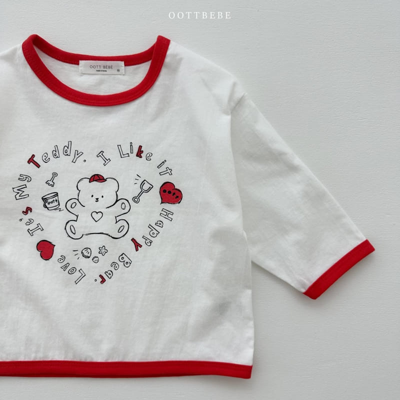 Oott Bebe - Korean Children Fashion - #kidsshorts - Sketch Piping Tee - 4