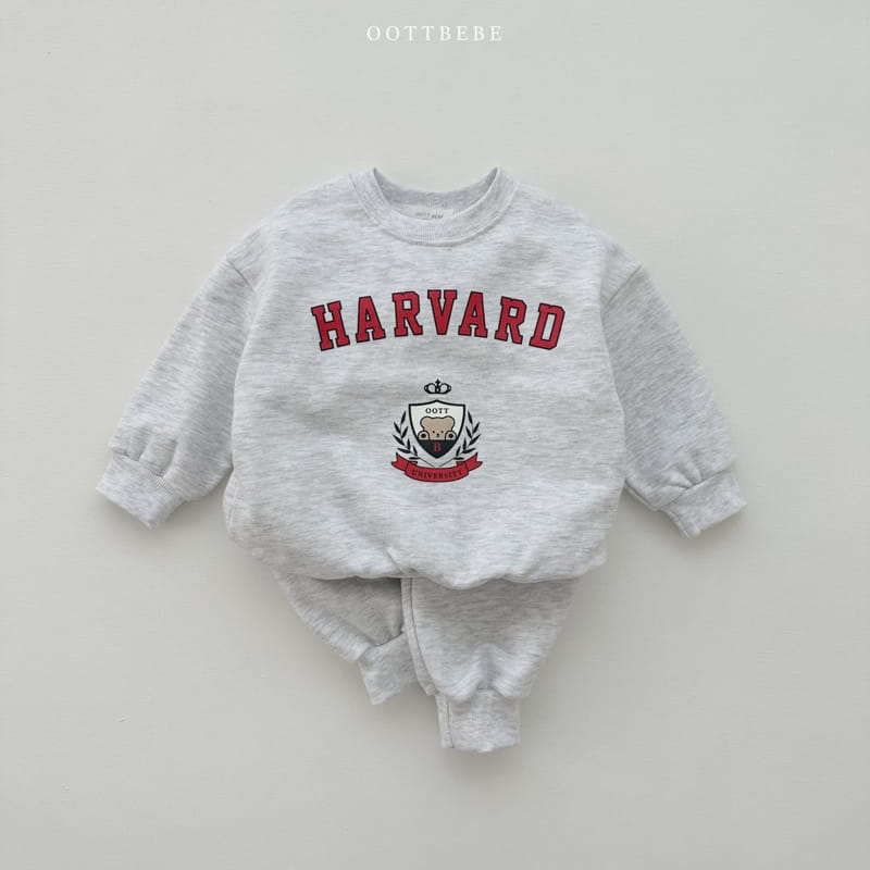 Oott Bebe - Korean Children Fashion - #kidzfashiontrend - Havard Bear Top Bottom Set