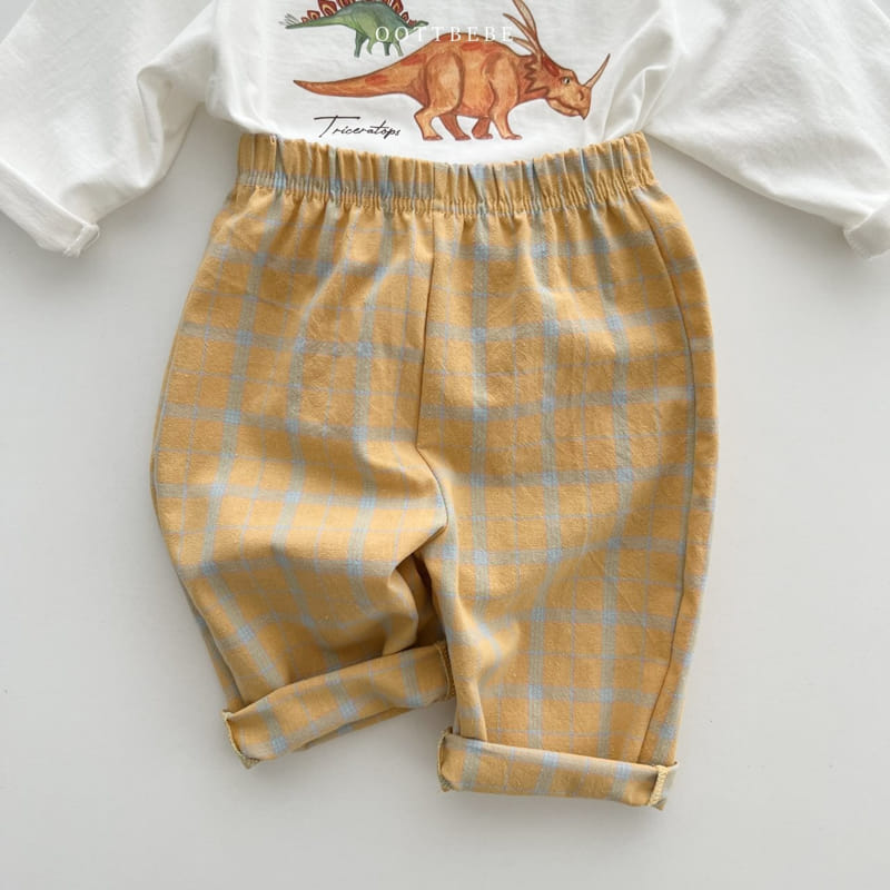 Oott Bebe - Korean Children Fashion - #todddlerfashion - Dino Check Pants - 9