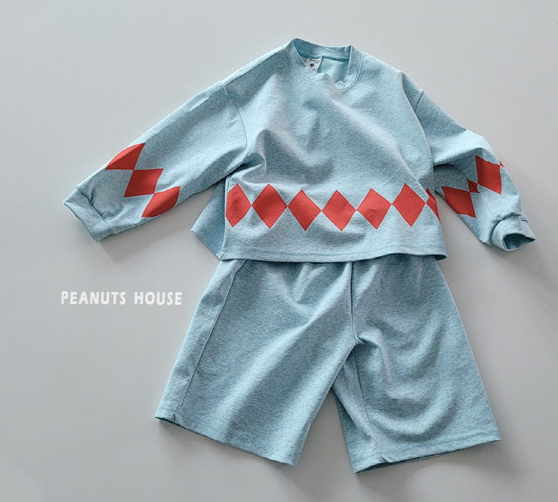 Peanuts - Korean Children Fashion - #toddlerclothing - Agyle Top Bottom Set - 2