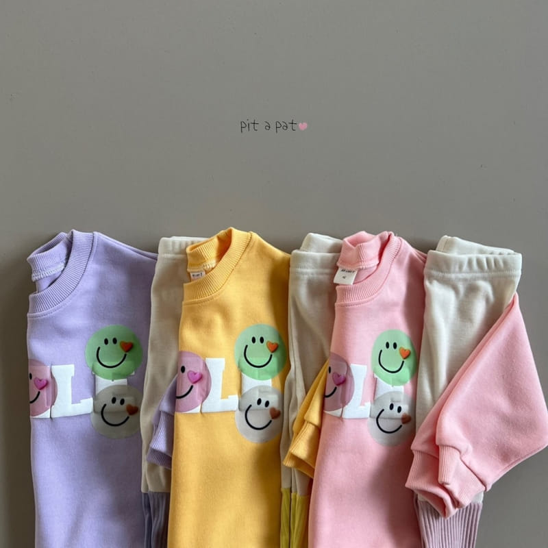 Pitapat - Korean Children Fashion - #Kfashion4kids - Smile Leggings Top Bottom Set - 2