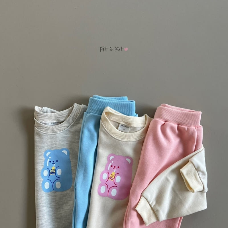 Pitapat - Korean Children Fashion - #childofig - Milk Bear Top Bottom Set - 3