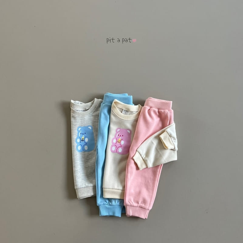 Pitapat - Korean Children Fashion - #childofig - Milk Bear Top Bottom Set - 4