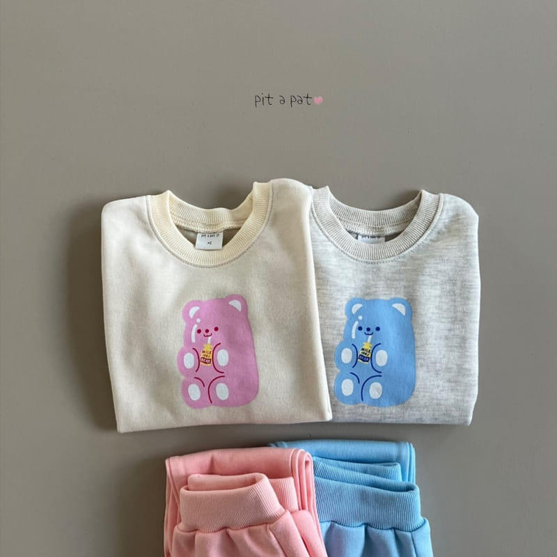 Pitapat - Korean Children Fashion - #designkidswear - Milk Bear Top Bottom Set - 5