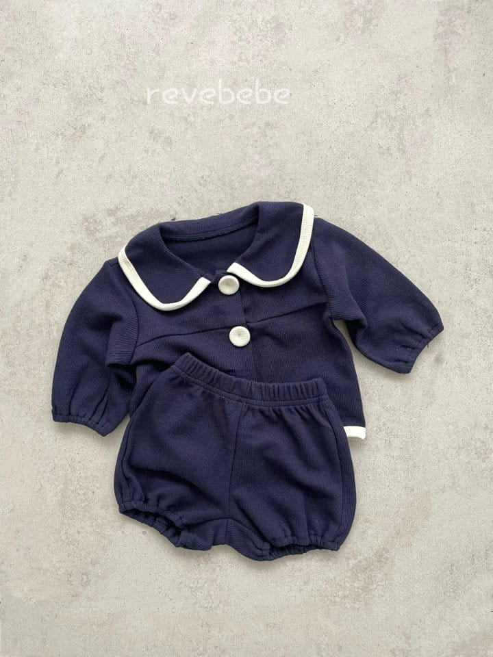 Reve Kid - Korean Baby Fashion - #babyfever - Bebr Round Sailor Bloomer Set - 2