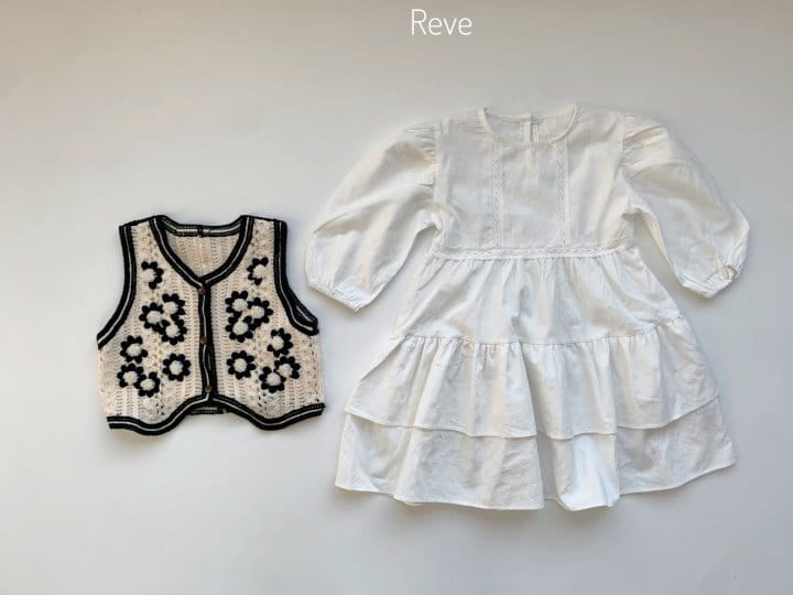 Reve Kid - Korean Children Fashion - #kidsshorts - Flower Knit Vest