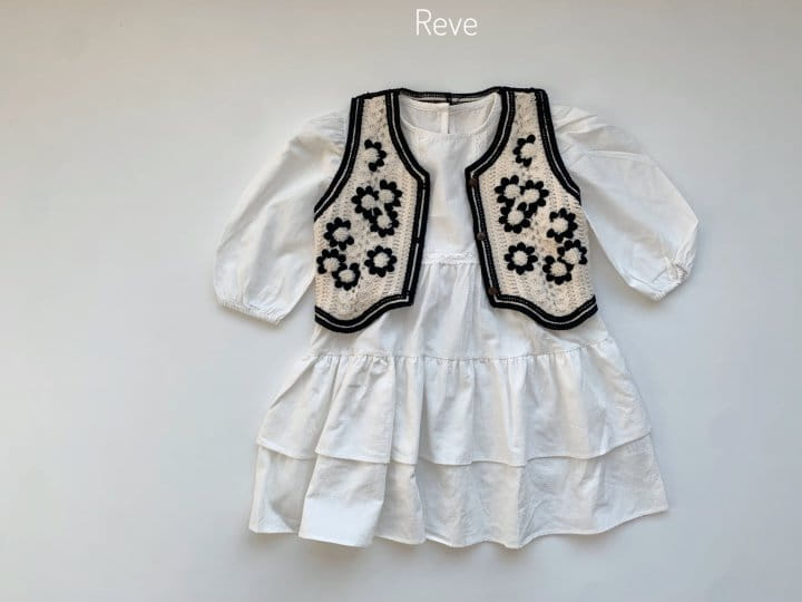 Reve Kid - Korean Children Fashion - #kidsstore - Flower Knit Vest - 2