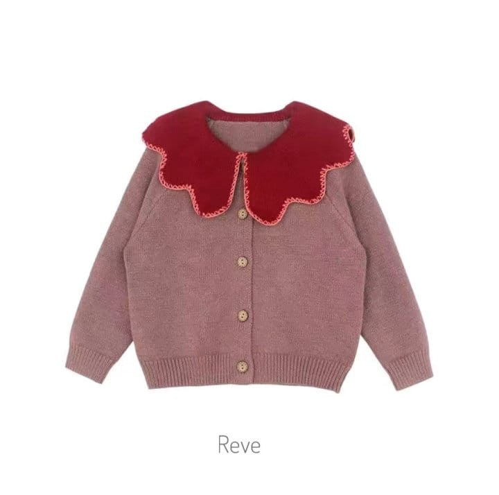 Reve Kid - Korean Children Fashion - #littlefashionista - Wave Collar Knit Cardigan - 3