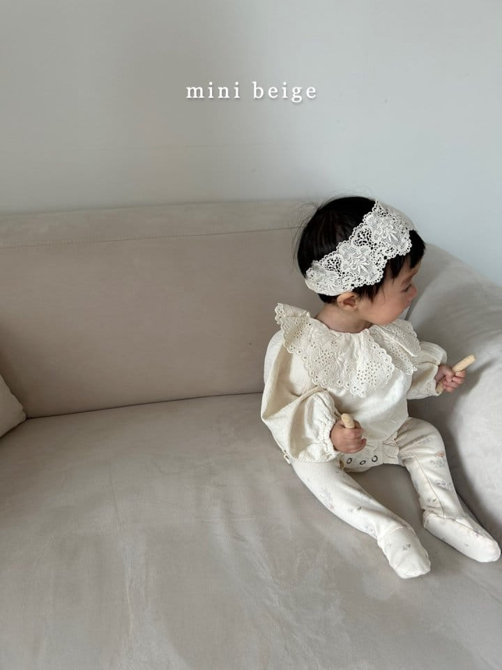 The Beige - Korean Baby Fashion - #babyboutique - Lace Collar Bodysuit - 4