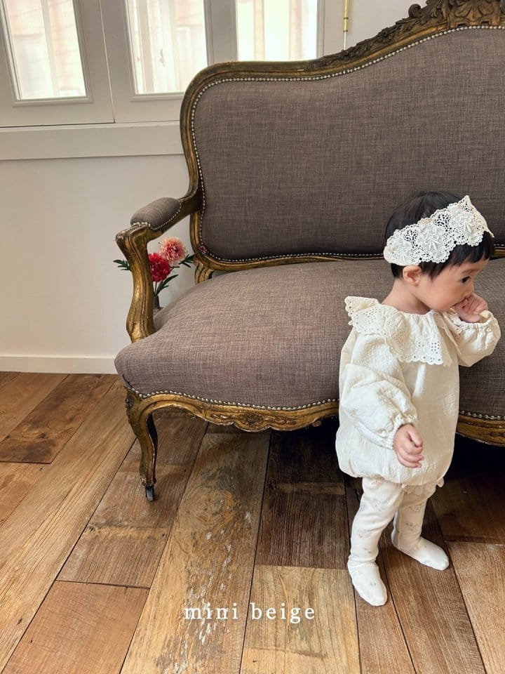 The Beige - Korean Baby Fashion - #babyfever - Lace Collar Bodysuit - 7