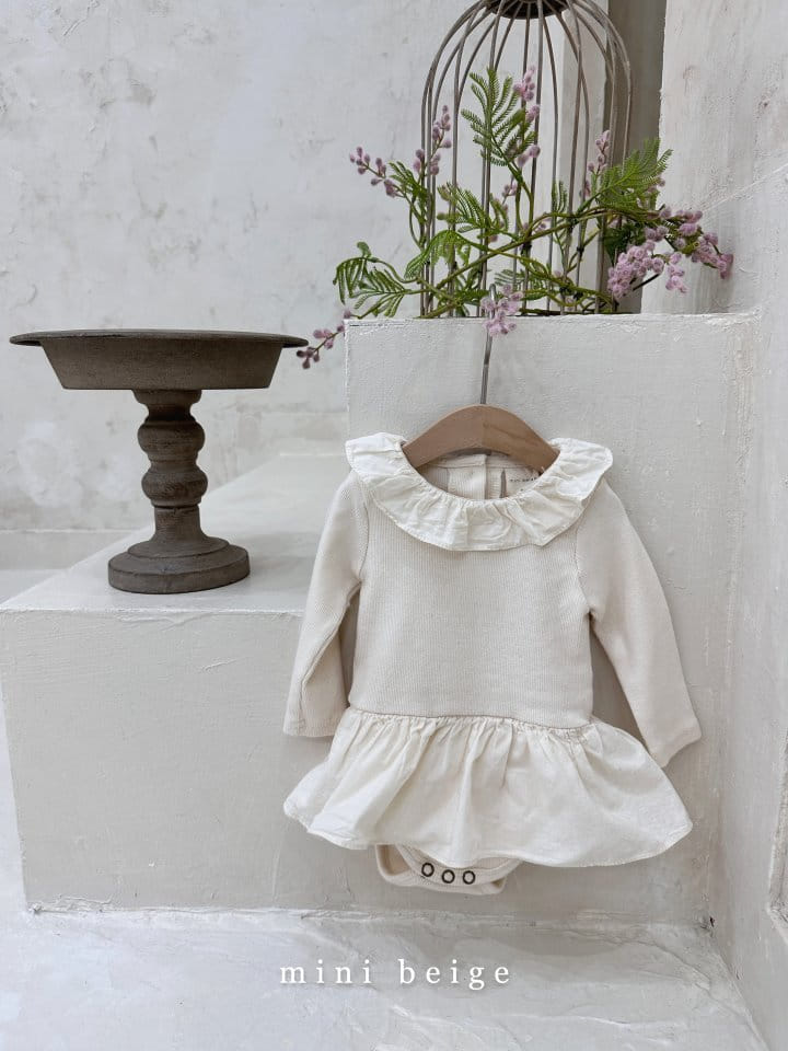 The Beige - Korean Baby Fashion - #babyootd - Rib Skirt Bodysuit