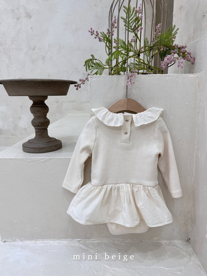 The Beige - Korean Baby Fashion - #babyoutfit - Rib Skirt Bodysuit - 2