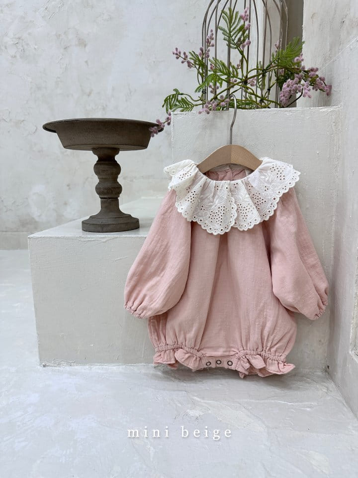 The Beige - Korean Baby Fashion - #smilingbaby - Lace Collar Bodysuit - 2