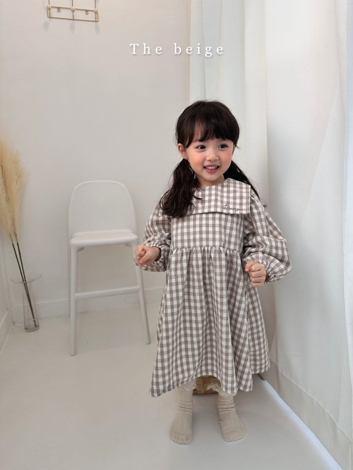 The Beige - Korean Children Fashion - #Kfashion4kids - Check Embrodiery One-piece - 7