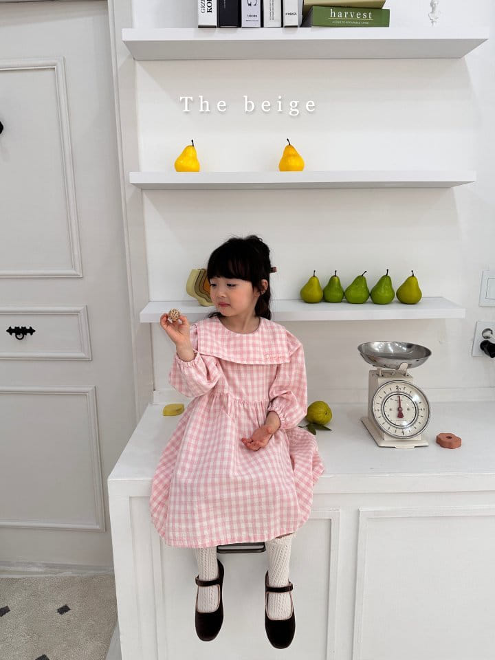 The Beige - Korean Children Fashion - #todddlerfashion - Check Embrodiery One-piece - 12