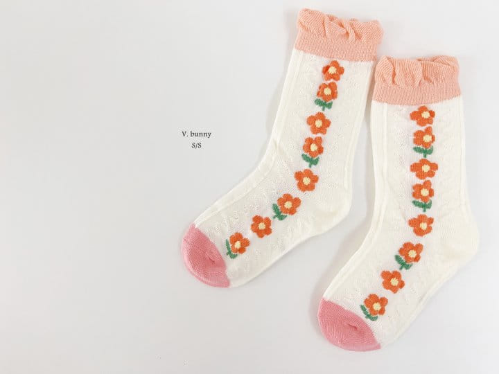 V Bunny - Korean Children Fashion - #discoveringself - Flower Socks Set - 4