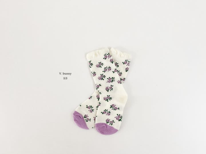 V Bunny - Korean Children Fashion - #kidsshorts - Flower Socks Set - 5