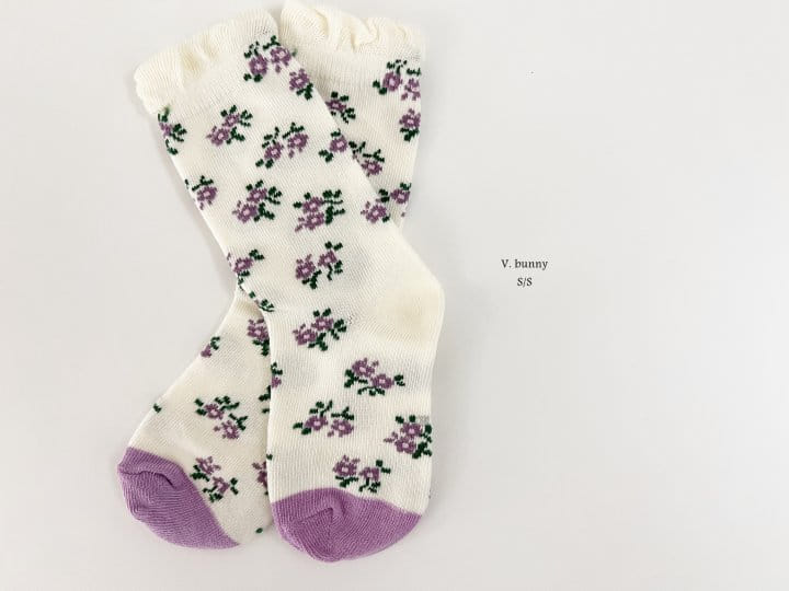 V Bunny - Korean Children Fashion - #kidsstore - Flower Socks Set - 6