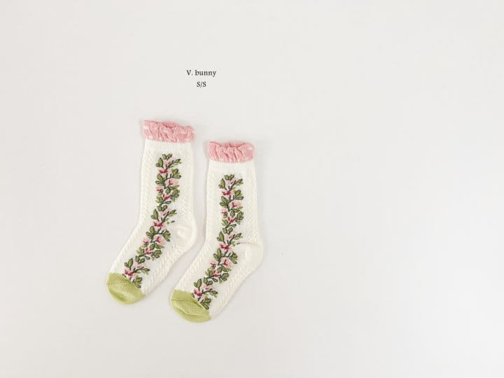 V Bunny - Korean Children Fashion - #kidzfashiontrend - Flower Socks Set - 7