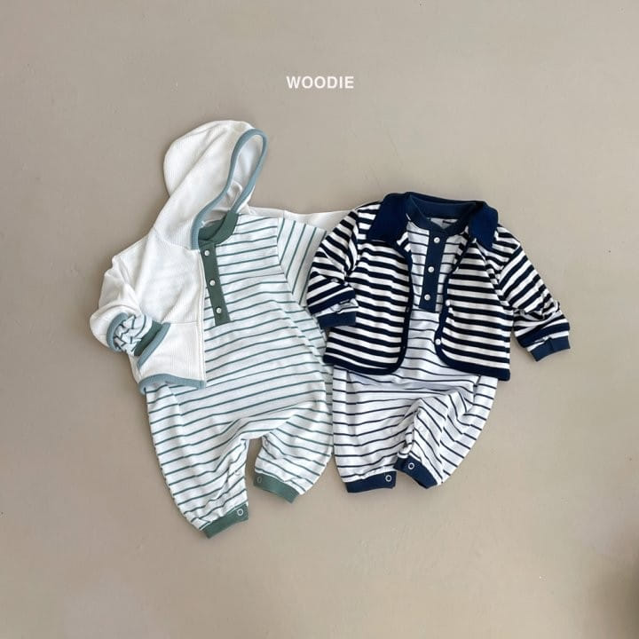 Woodie - Korean Baby Fashion - #babyboutiqueclothing - Stripes Bodysuit - 8