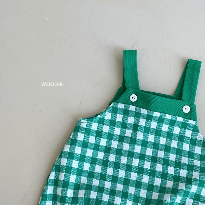 Woodie - Korean Children Fashion - #Kfashion4kids - Check Dungarees Bodysuit - 6