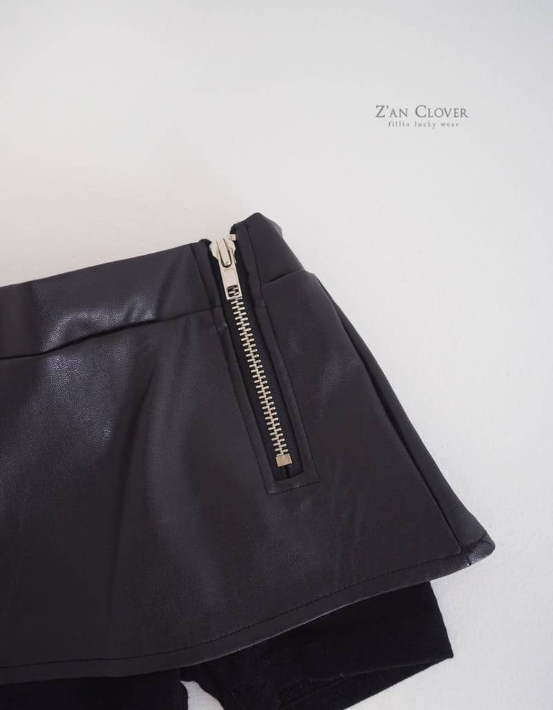 Zan Clover - Korean Children Fashion - #kidzfashiontrend - Leather Zipper Skirt - 4