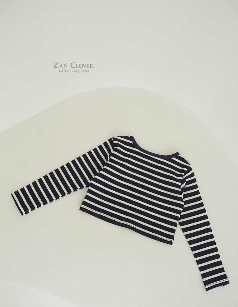 Zan Clover - Korean Children Fashion - #designkidswear - Square Stripes Tee - 8