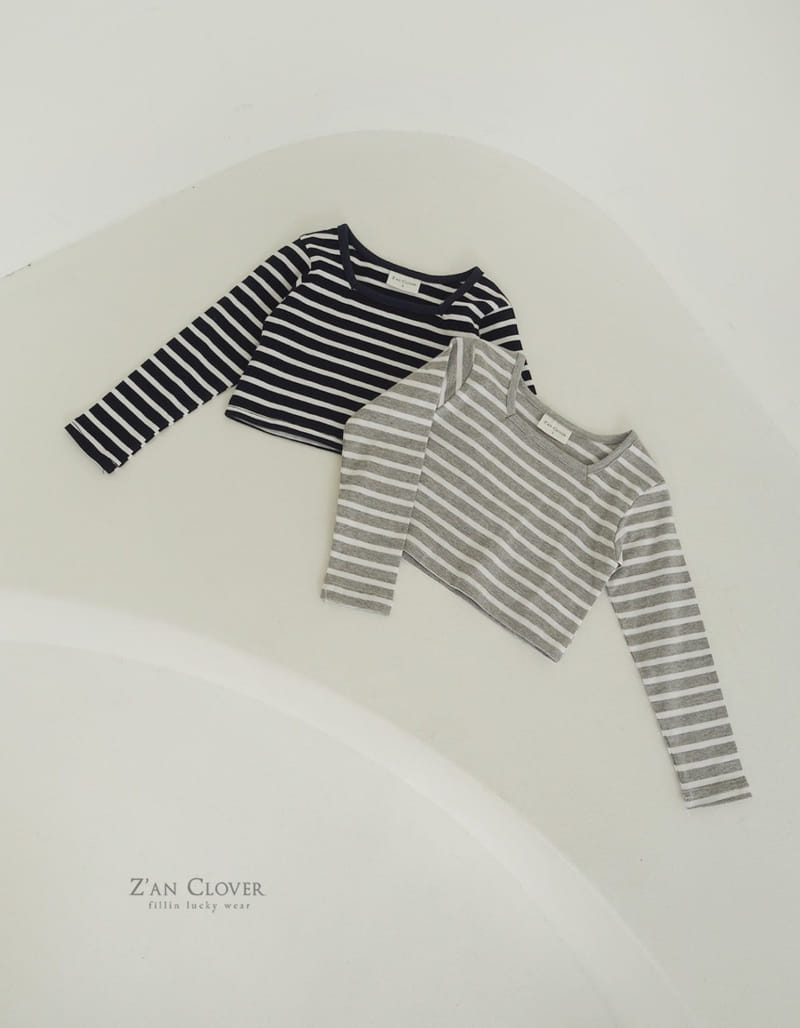 Zan Clover - Korean Children Fashion - #prettylittlegirls - Square Stripes Tee - 2