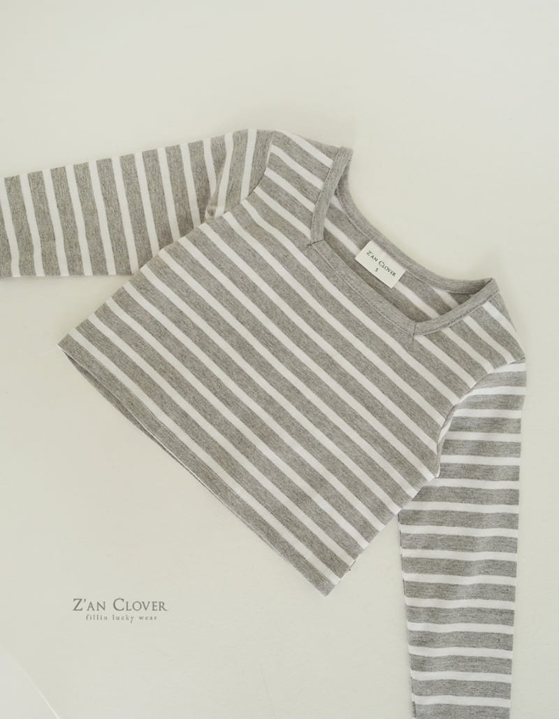 Zan Clover - Korean Children Fashion - #stylishchildhood - Square Stripes Tee - 5