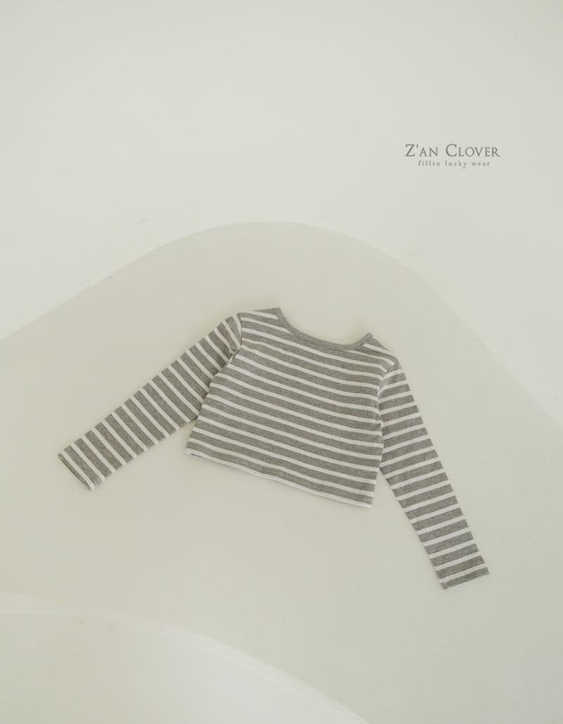 Zan Clover - Korean Children Fashion - #todddlerfashion - Square Stripes Tee - 4