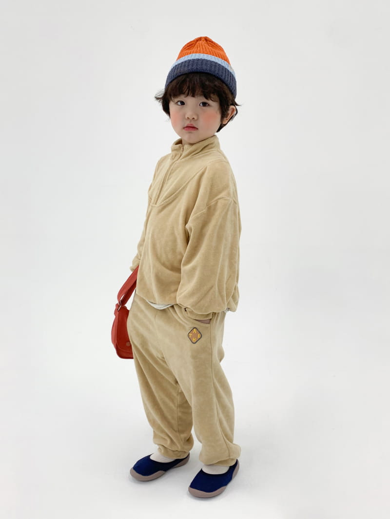 a-Market - Korean Children Fashion - #Kfashion4kids - Terry Half Zip-up - 12