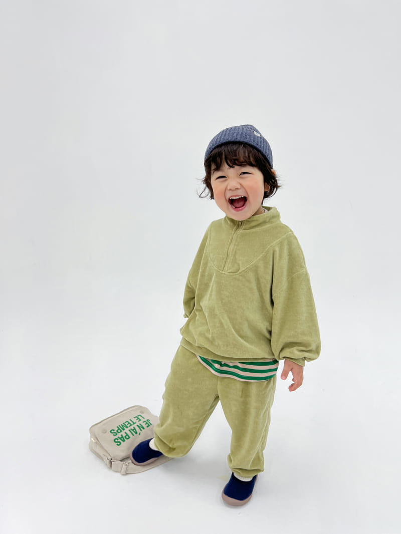 a-Market - Korean Children Fashion - #designkidswear - Terry Half Zip-up - 6