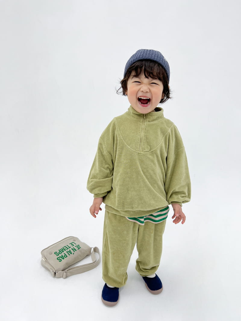 a-Market - Korean Children Fashion - #discoveringself - Terry Half Zip-up - 7