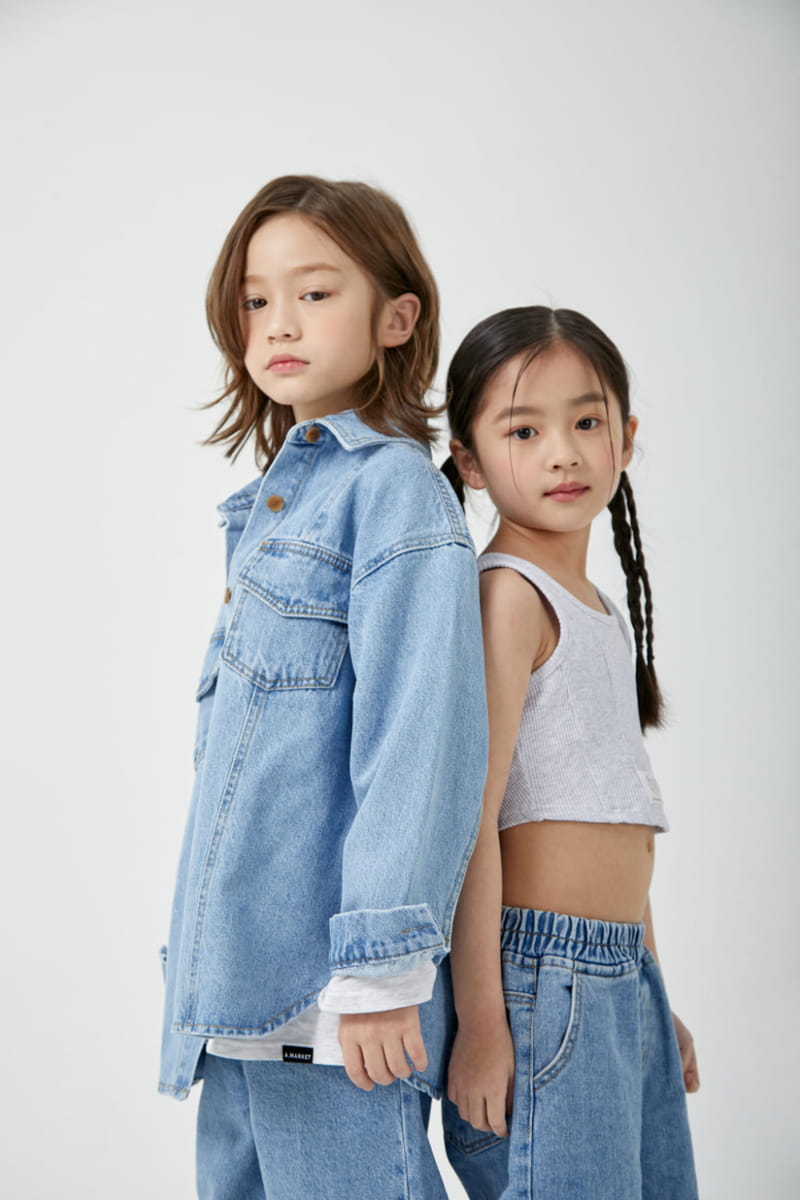 a-Market - Korean Children Fashion - #fashionkids - Out Denim Shirt - 4