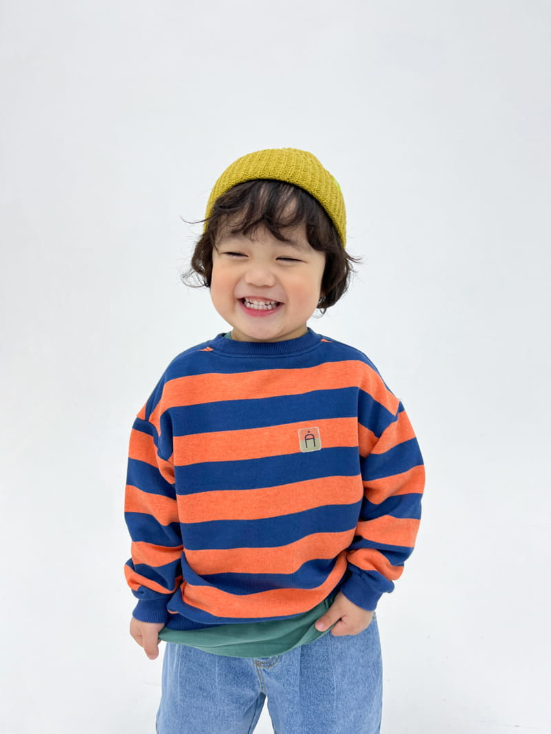 a-Market - Korean Children Fashion - #kidsshorts - Big Stripes Sweatshirt - 2