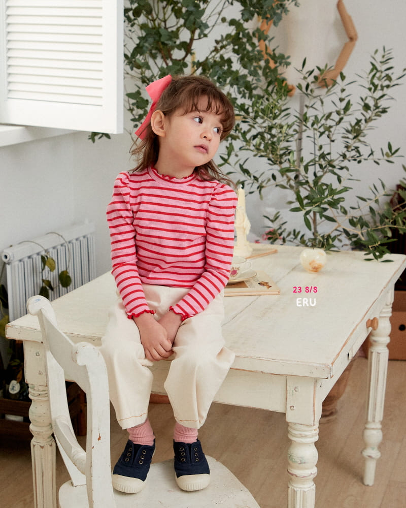 e.ru - Korean Children Fashion - #kidsshorts - Stripes Macaroon Tee - 3