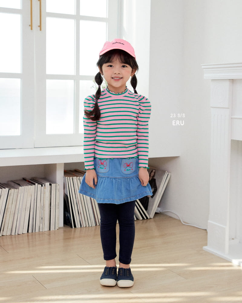 e.ru - Korean Children Fashion - #todddlerfashion - Stripes Macaroon Tee - 11