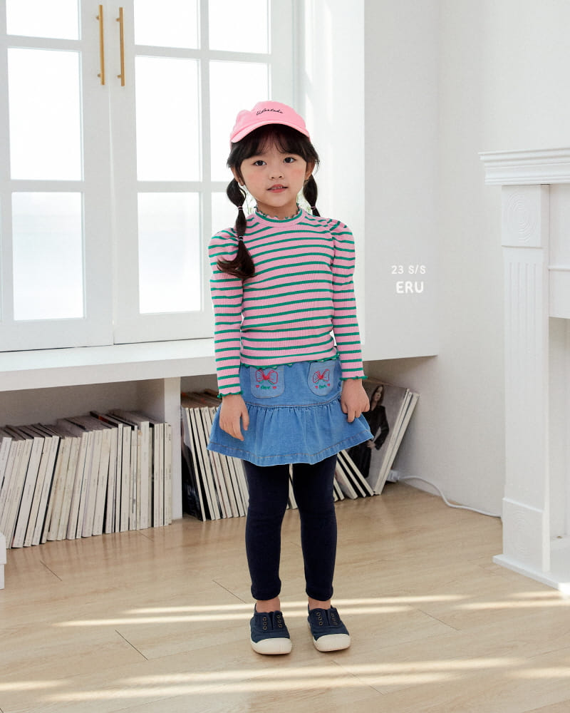 e.ru - Korean Children Fashion - #toddlerclothing - Stripes Macaroon Tee - 12