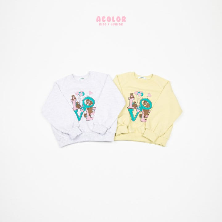 Acolor - Korean Children Fashion - #Kfashion4kids - Love Bear Sweatshirt - 12