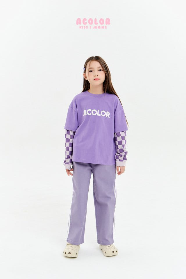 Acolor - Korean Children Fashion - #Kfashion4kids - Check Board Layered Tee - 9