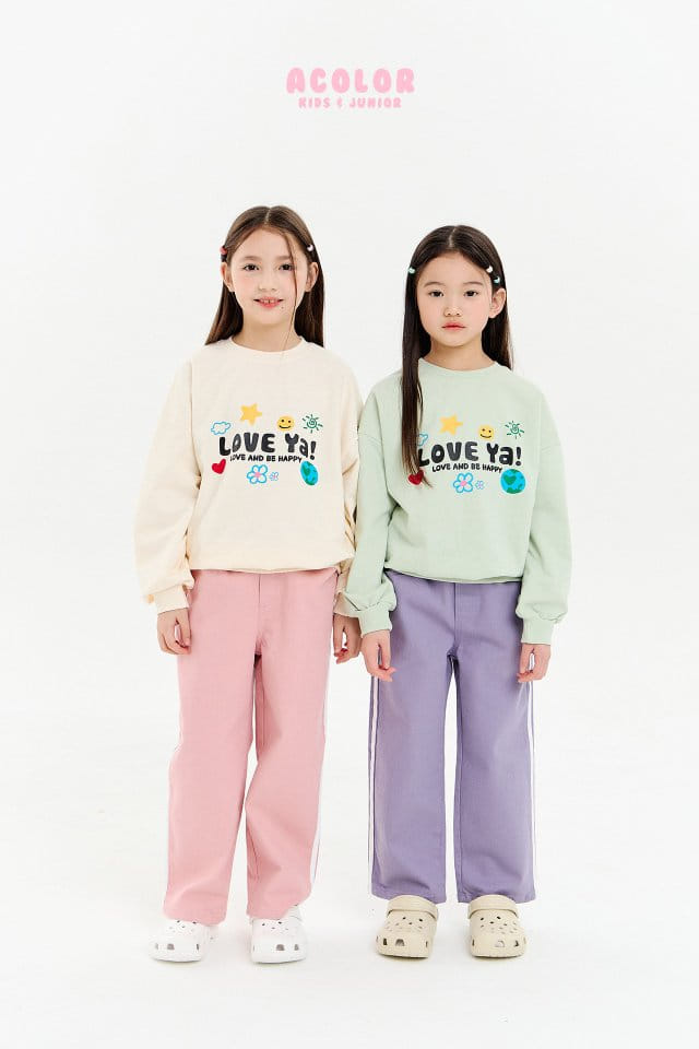 Acolor - Korean Children Fashion - #childofig - Love Ya Sweatshirt - 3