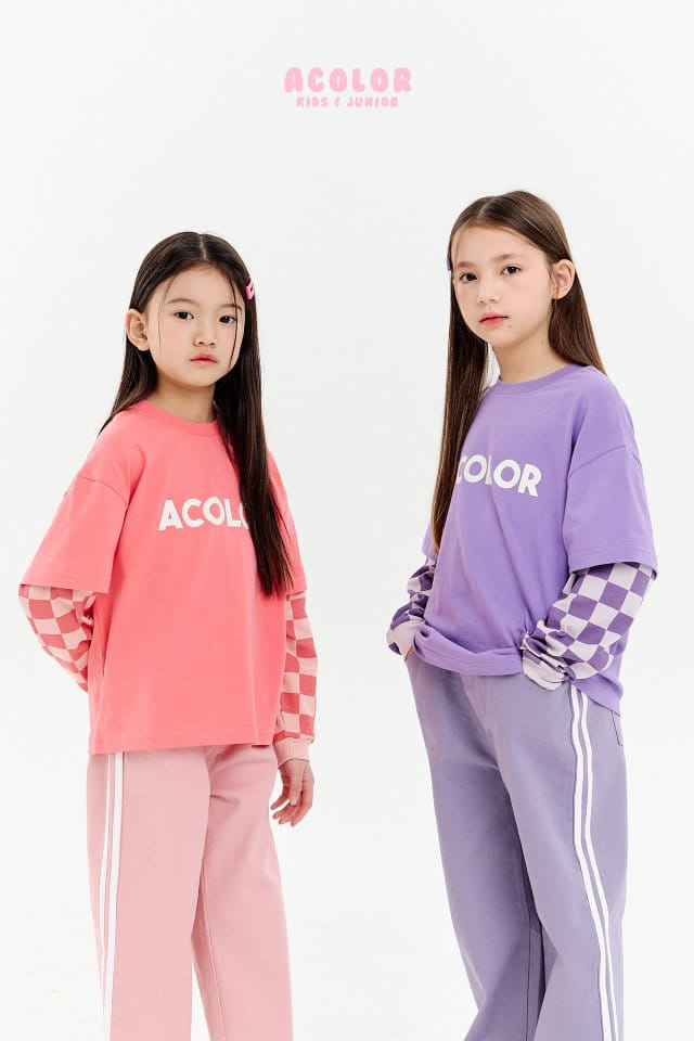 Acolor - Korean Children Fashion - #childrensboutique - Check Board Layered Tee - 2