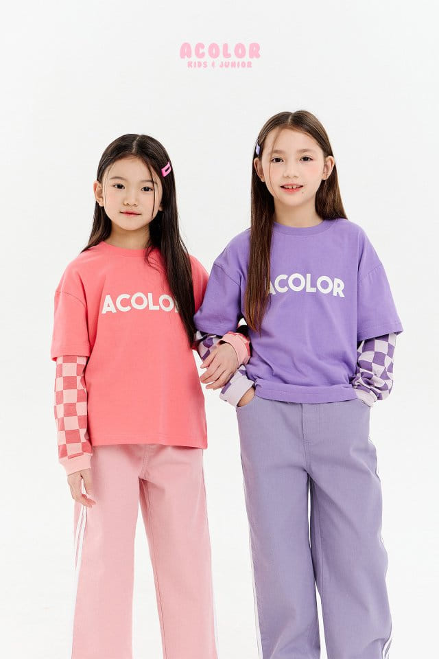 Acolor - Korean Children Fashion - #designkidswear - Check Board Layered Tee - 3