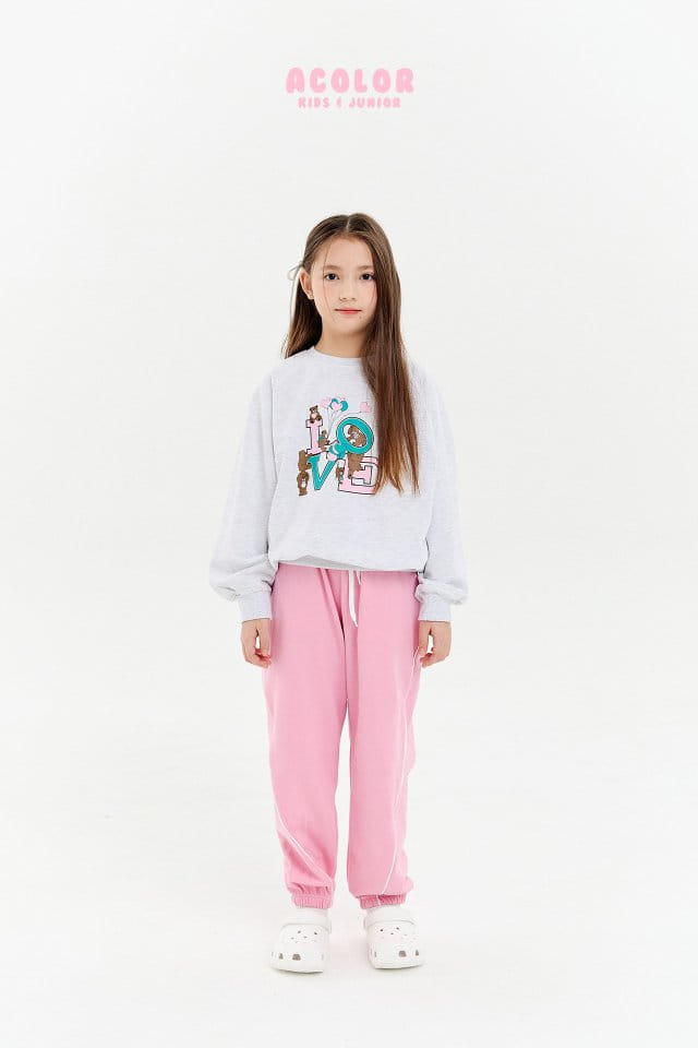 Acolor - Korean Children Fashion - #fashionkids - Love Bear Sweatshirt - 8