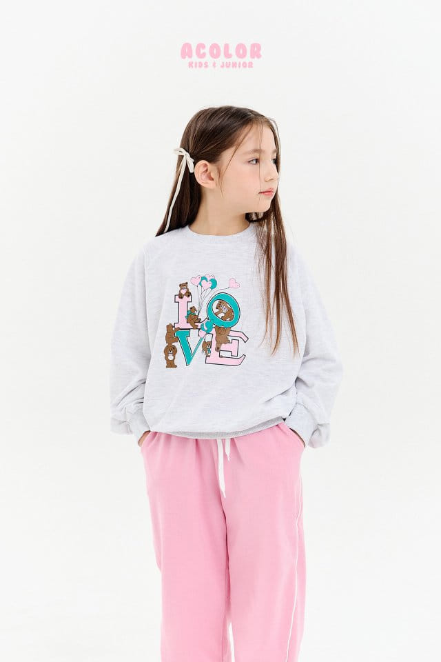 Acolor - Korean Children Fashion - #kidsstore - Love Bear Sweatshirt - 10