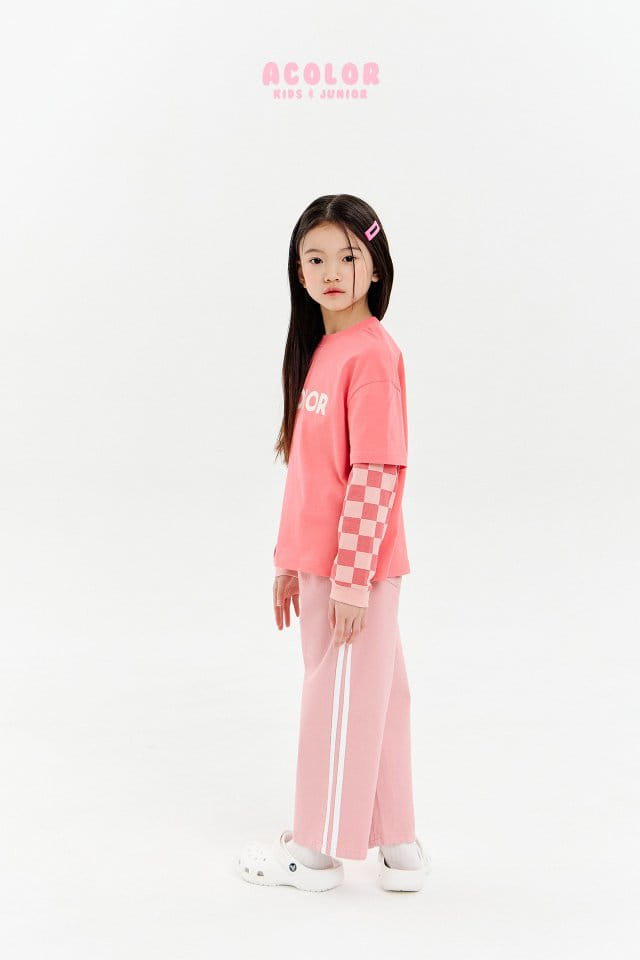 Acolor - Korean Children Fashion - #kidsstore - Check Board Layered Tee - 7