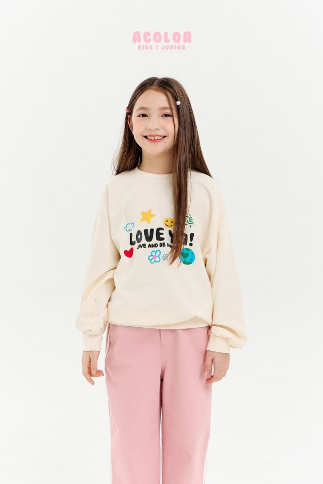 Acolor - Korean Children Fashion - #kidzfashiontrend - Love Ya Sweatshirt - 10