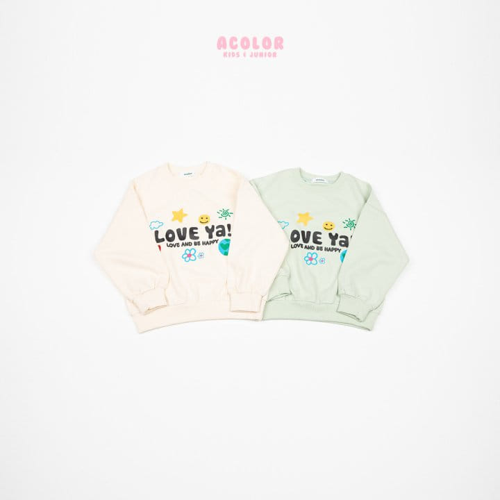 Acolor - Korean Children Fashion - #littlefashionista - Love Ya Sweatshirt - 12