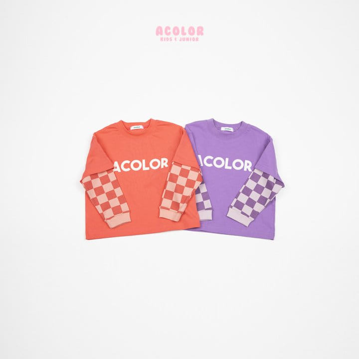 Acolor - Korean Children Fashion - #magicofchildhood - Check Board Layered Tee - 11