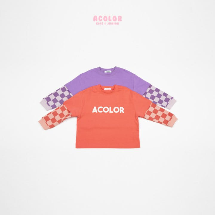 Acolor - Korean Children Fashion - #minifashionista - Check Board Layered Tee - 12